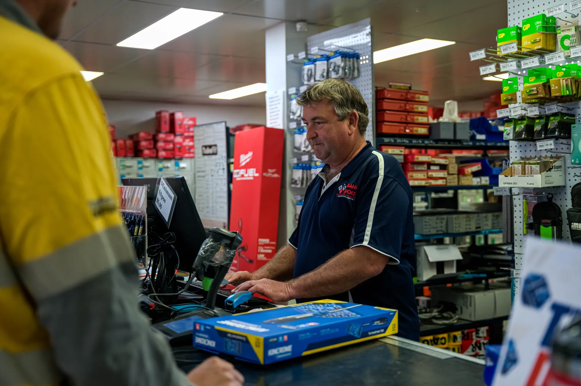 Friendly service at the Banks Bolts & Fasteners counter
